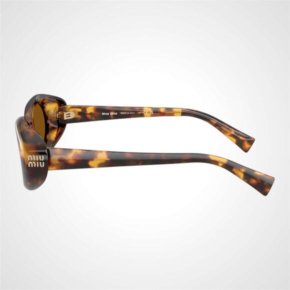 New MIU MIU Sunglasses Brown Tortoise Oval Womens Reverie - Picture 4 of 6